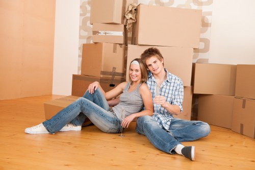 Commercial office items organised for relocation near Coulsdon