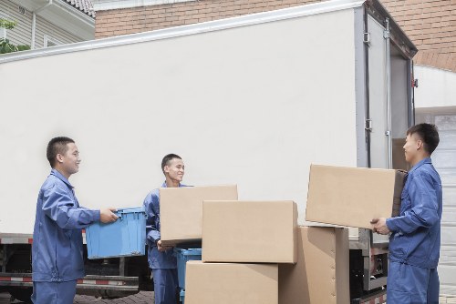 Loading furniture into a moving van
