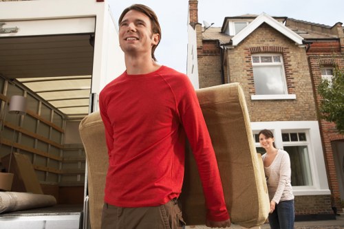 Checklist and boxed belongings ready for unpacking in Coulsdon