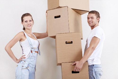 Packed household items ready for a local house move in Coulsdon